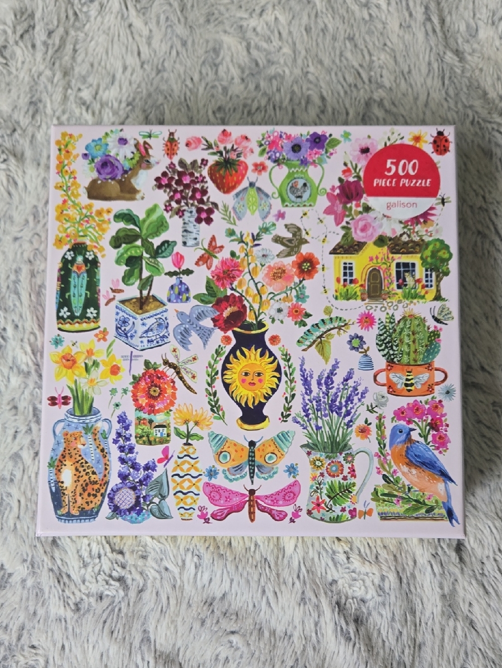 Galison - Buzzy Bouquets 500 Piece Puzzle With Colorful Flowers